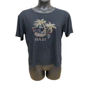 Vintage Y2K Bedazzled Maui Hawaii Tourist Shirt Size MEDIUM by Anvil